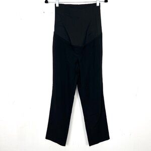 Loft Marisa Straight Pants Full Panel 4 Maternity 4M Small Black‎ Dress Pants